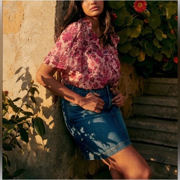 Sezane Tops - Sezane Jasmine Doha Rose Blouse size 34 (2)